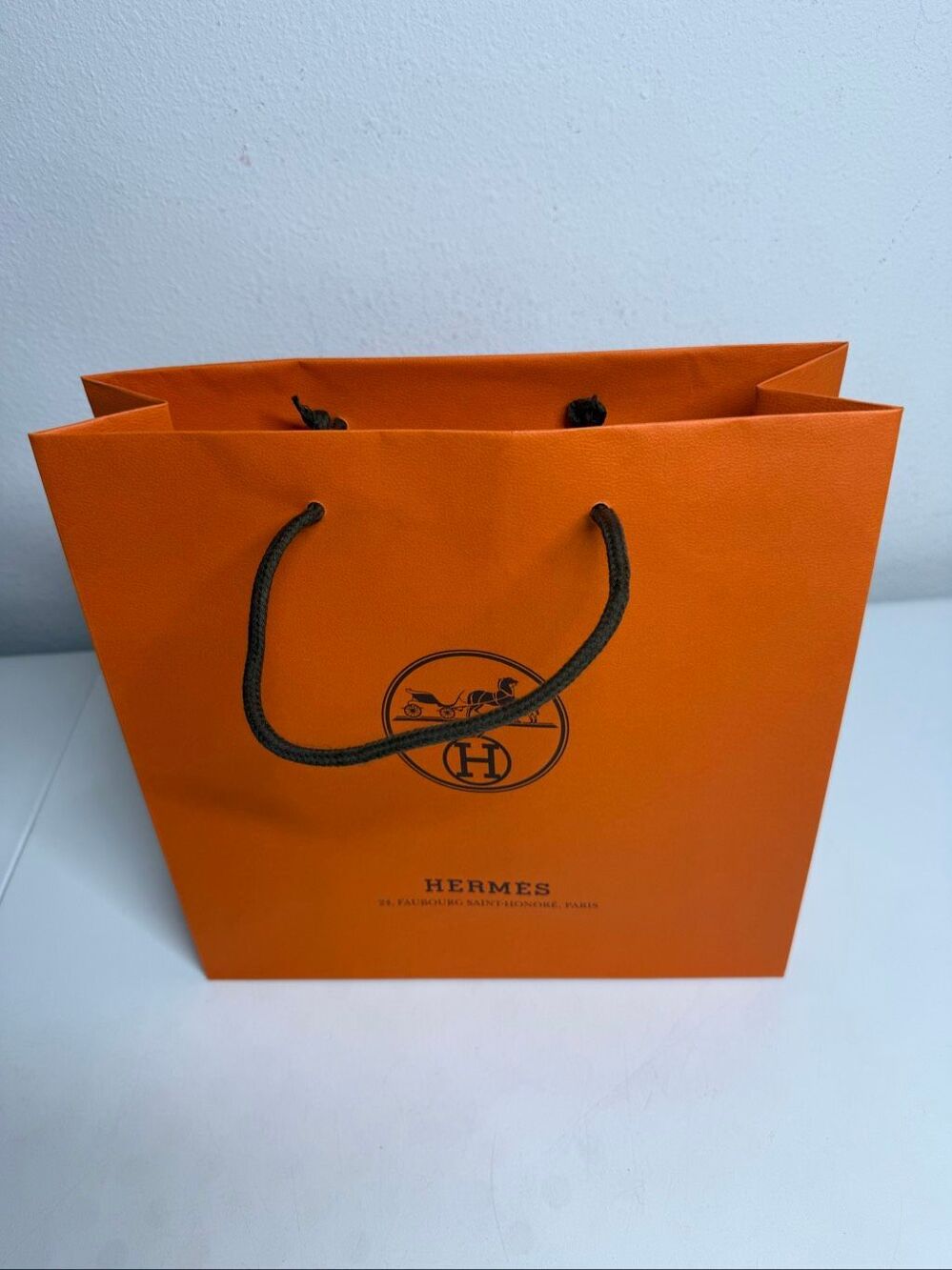 Hermès Orange Shopping Gift Bag Luxury Designer Boutique Bag 12″ X 11″